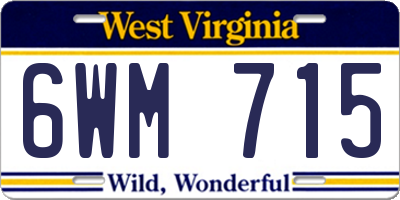 WV license plate 6WM715