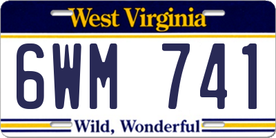 WV license plate 6WM741