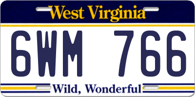 WV license plate 6WM766