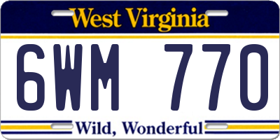WV license plate 6WM770