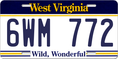 WV license plate 6WM772