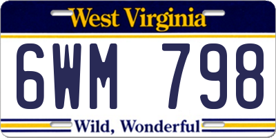 WV license plate 6WM798