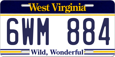 WV license plate 6WM884