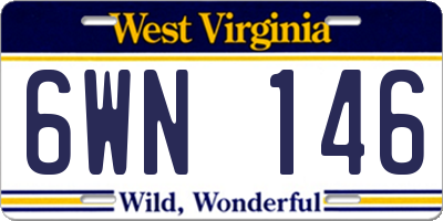WV license plate 6WN146