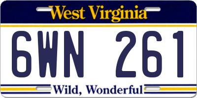 WV license plate 6WN261