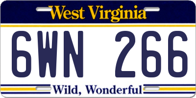 WV license plate 6WN266
