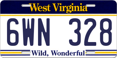 WV license plate 6WN328