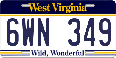 WV license plate 6WN349