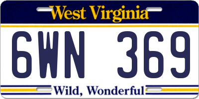 WV license plate 6WN369