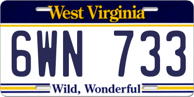 WV license plate 6WN733