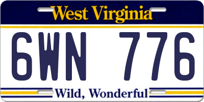 WV license plate 6WN776