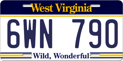 WV license plate 6WN790