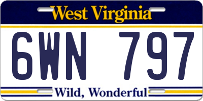 WV license plate 6WN797