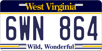 WV license plate 6WN864