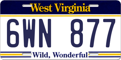 WV license plate 6WN877