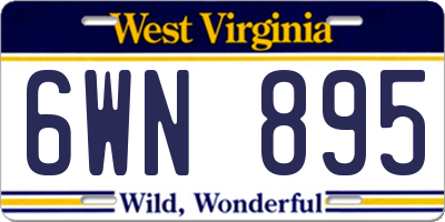 WV license plate 6WN895