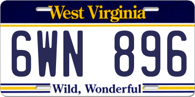WV license plate 6WN896