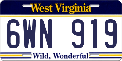 WV license plate 6WN919