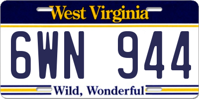 WV license plate 6WN944