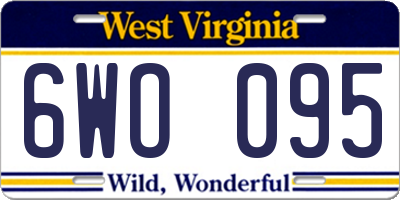 WV license plate 6WO095