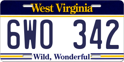 WV license plate 6WO342