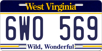 WV license plate 6WO569