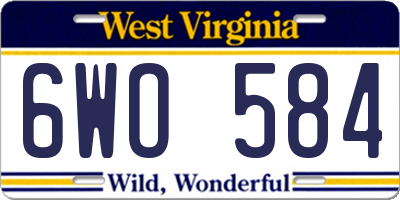 WV license plate 6WO584