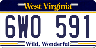 WV license plate 6WO591