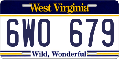 WV license plate 6WO679