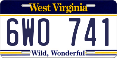 WV license plate 6WO741