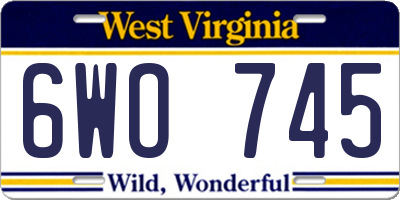 WV license plate 6WO745