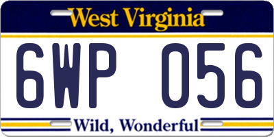 WV license plate 6WP056