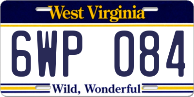 WV license plate 6WP084