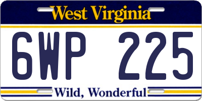WV license plate 6WP225