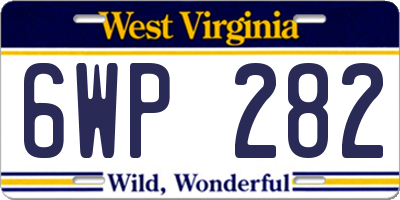WV license plate 6WP282