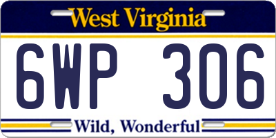 WV license plate 6WP306