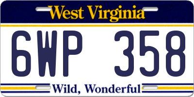 WV license plate 6WP358