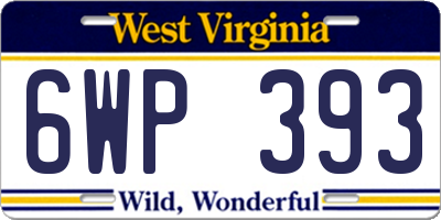 WV license plate 6WP393