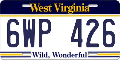 WV license plate 6WP426