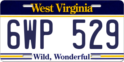 WV license plate 6WP529