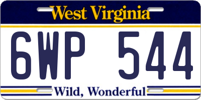WV license plate 6WP544