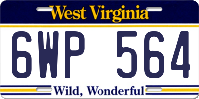 WV license plate 6WP564