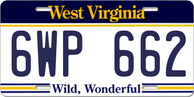 WV license plate 6WP662