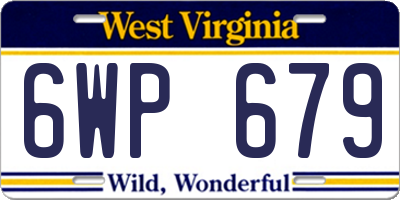 WV license plate 6WP679
