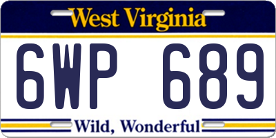 WV license plate 6WP689