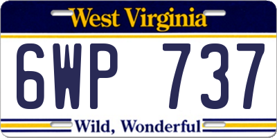 WV license plate 6WP737