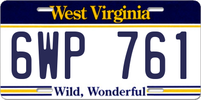 WV license plate 6WP761
