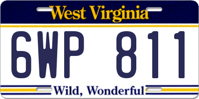 WV license plate 6WP811