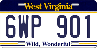 WV license plate 6WP901