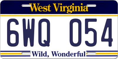 WV license plate 6WQ054